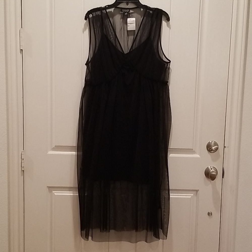 TopShop 2-piece dress with sheer overlay